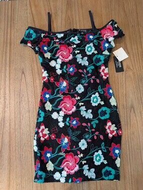 Guess Lace Cold Shoulder Mini Dress - New